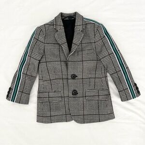 River Island Boy's Blazer Sports Jacket 2-3Y Black White Plaid Slim Fit Preppy